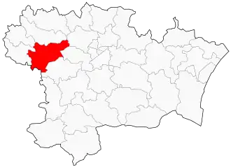 Kanton na mapě departementu Aude