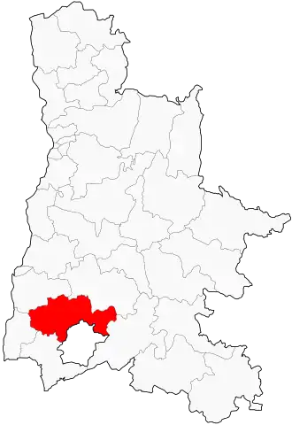 Kanton na mapě departementu Drôme