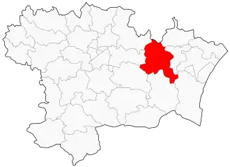 Kanton na mapě departementu Aude