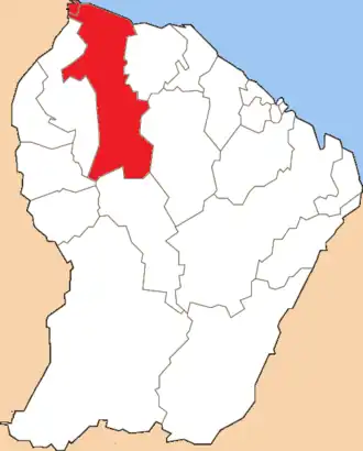 Kanton na mapě departementu Francouzská Guyana