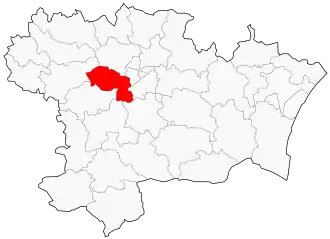 Kanton na mapě departementu Aude