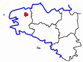Kanton NÁZEV na mapě regionu Bretaň