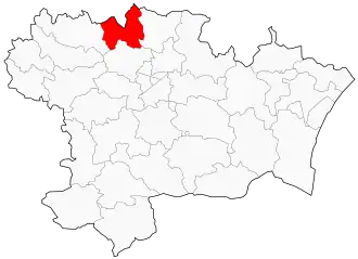 Kanton na mapě departementu Aude