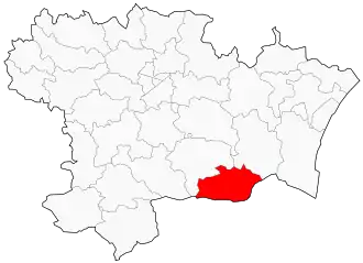 Kanton na mapě departementu Aude