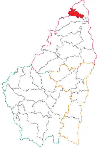 Kanton na mapě departementu Ardèche