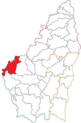 Kanton na mapě departementu Ardèche