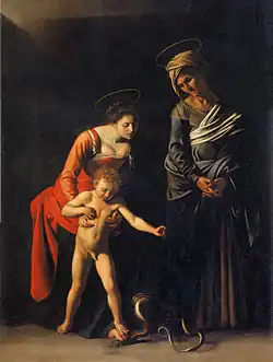 Caravaggio – Madona s dítětem a svatou Annou (1605-1606)