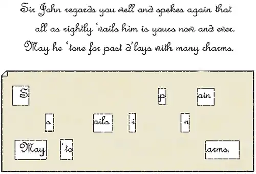 Mřížku lze využít pro skrytí tajné zprávy do delšího, nevinně vypadajícího textu.