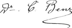 Karl Benz – podpis