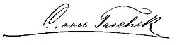Carl Ritter von Taschek – podpis