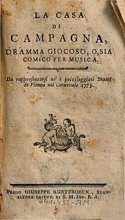 Titulní strana libreta k opeře Dům na venkově