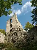 Zřícenina hradu za obcí