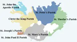 Diecéze Reykjavík na mapě