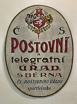 Vývěsní cedule pošty, po 1920