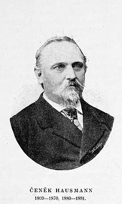 Čeněk Hausmann, kreslený portrét podle fotografie