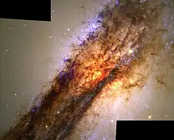 Snímek prachového disku před jádrem galaxie Centaurus A. Autor: HST/NASA/ESA.