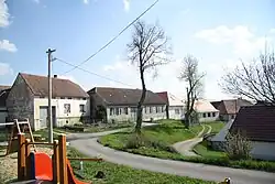 Centrum obce od Lípy u školy