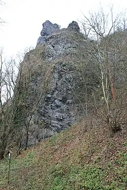 Čertova skála nad Berounkou u Týřovic