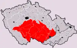 Česko-moravská subprovincie na mapě Česka
