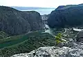 Řeka Cetina u městečka Omiš