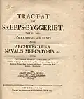 Titulní strana Tractat om Skepps-byggeriet (1775)