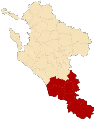 Arrondissement Jonzac na mapě departementu Charente-Maritime