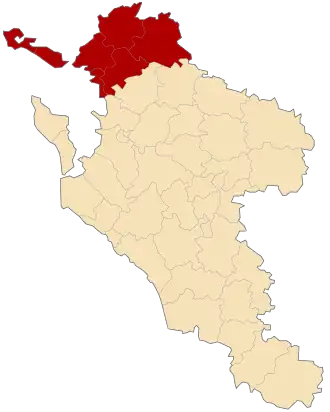 Arrondissement La Rochelle na mapě departementu Charente-Maritime