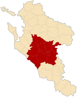 Arrondissement Saintes na mapě departementu Charente-Maritime