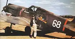 Pilot před Curtissem P-40 3. peruti AVG