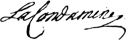 Charles Marie de La Condamine – podpis