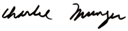 Charlie Munger – podpis