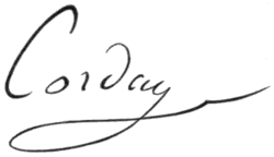 Charlotta Cordayová – podpis
