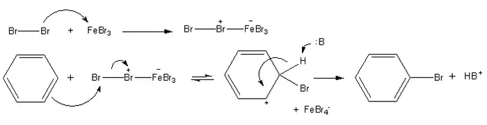 Mechanismus bromace benzenu