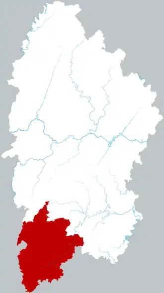 Poloha okresu Feng-chuang v kraji Siang-si