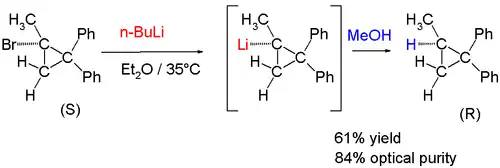 Optická stabilita 1-methyl-2,2-difenylcyklopropyllithia