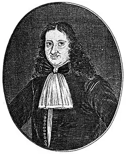 Černobílá fotografická reprodukce rytiny s portrétem Christiana Weise