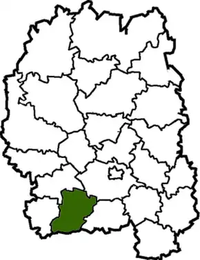 Poloha rajónu v Žytomyrská oblasti