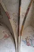 Malby světců ze 14. století na klenbě presbytáře