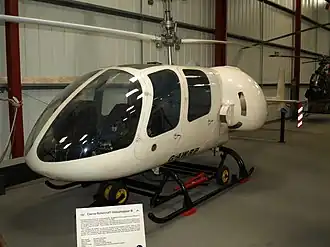 Cierva Grashopper III (G-AWRP) ve vrtulníkovém muzeu ve Weston-super-Mare.