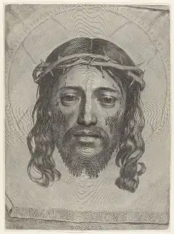 Claude Mellan, Tvář Kristova na roušce Veroničině, 1649