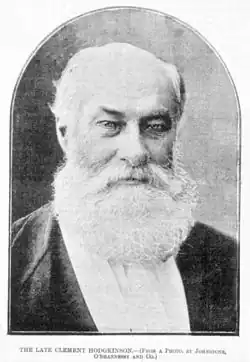 Clement Hodgkinson, viktoriánský asistent komisaře Crown Lands and Survey od roku 1861 do roku 1874, foto: asi 1893