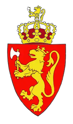 Norský státní znak, jak je používán od roku 1905