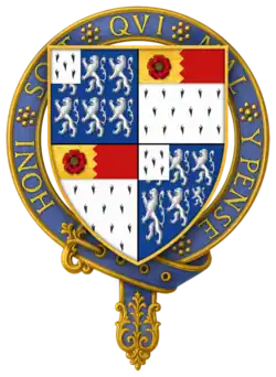 Erb Sira Thomase Cheneye s dekorací Podvazkového řádu