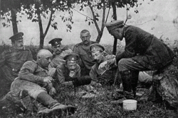 Pražení kávy v čs. legiích na ruské frontě (1. světová válka).