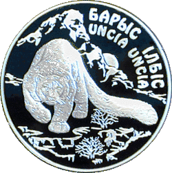 Revers stříbrné pamětní mince o hodnotě 500 tenge (Kazachstán, 2000)