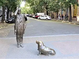 Socha poručíka Columba s jeho psem (Budapešť, Maďarsko)