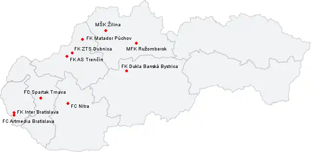 Mapa týmů