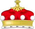 Baron (ve Skotsku zvaný Lord parlamentu) a peer, hodnostní koruna