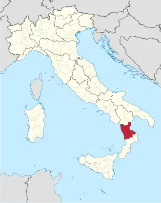 Provincie Cosenza na mapě Itálie