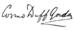 Cosmo Duff-Gordon – podpis
